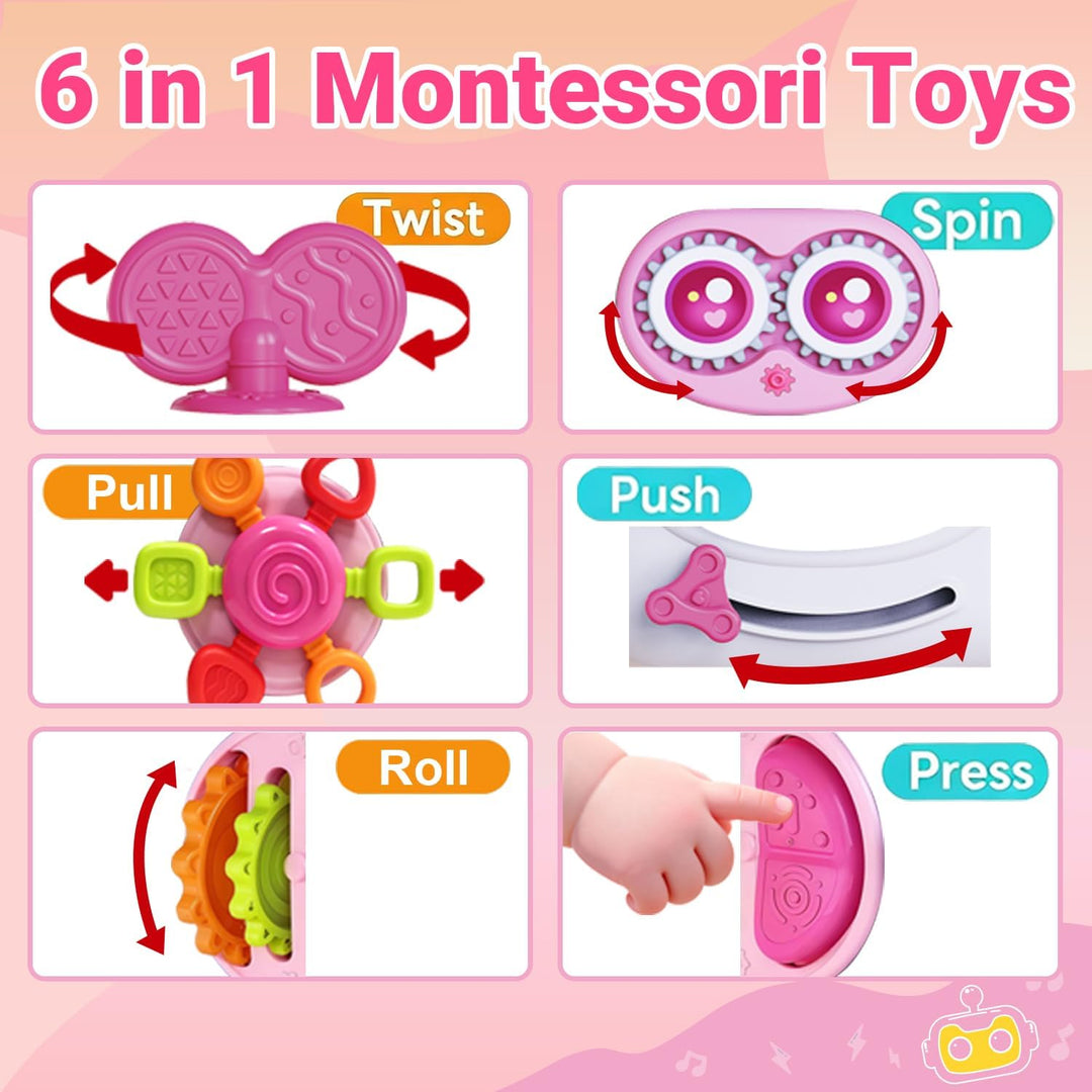 Juguetes para niñas de 1 año, cubo musical ocupado para niños peque...