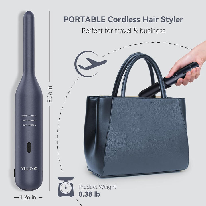 VIKICON Mini Beard & Hair Straightener, Cordless Small Pencil Flat...