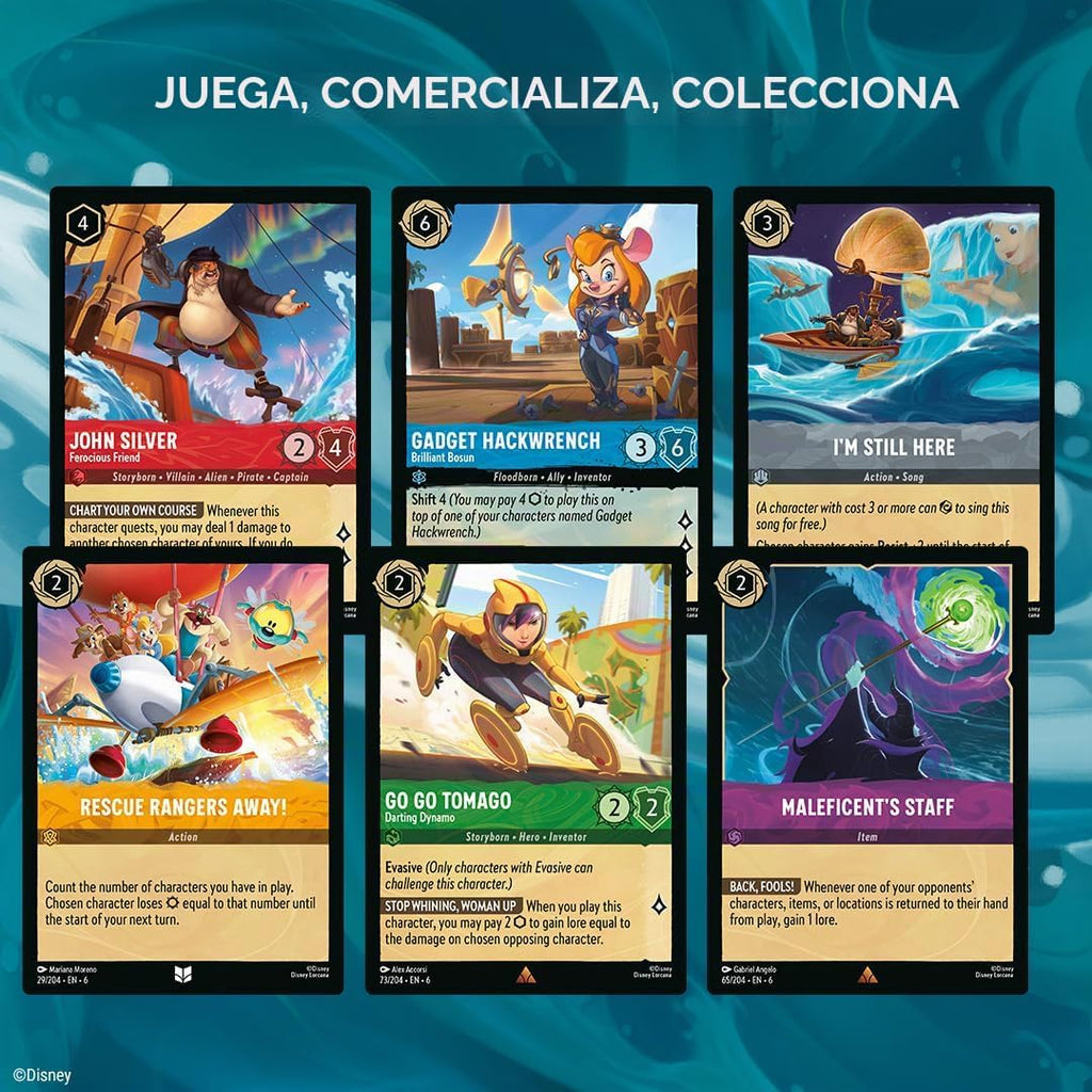 Ravensburger Disney Lorcana TCG: Azurite Sea Illumineer's Trove | Almacenamiento seguro de tarjetas | Incluye paquetes de refuerzo y guía completa | Obras de arte originales de Disney | A partir de 8 años