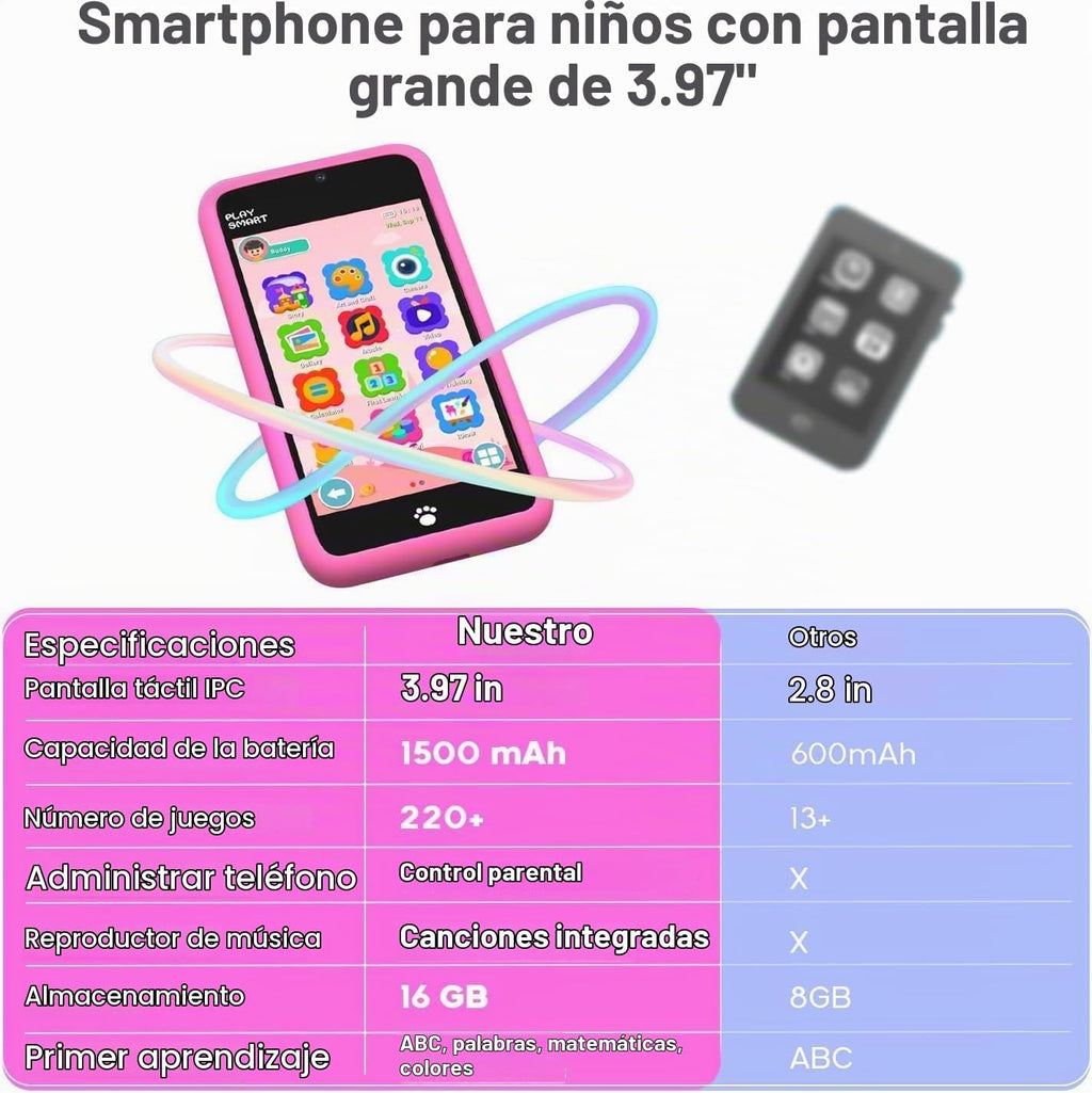 MOMILLA Juguetes para niños Teléfono inteligente para niñas, pantalla