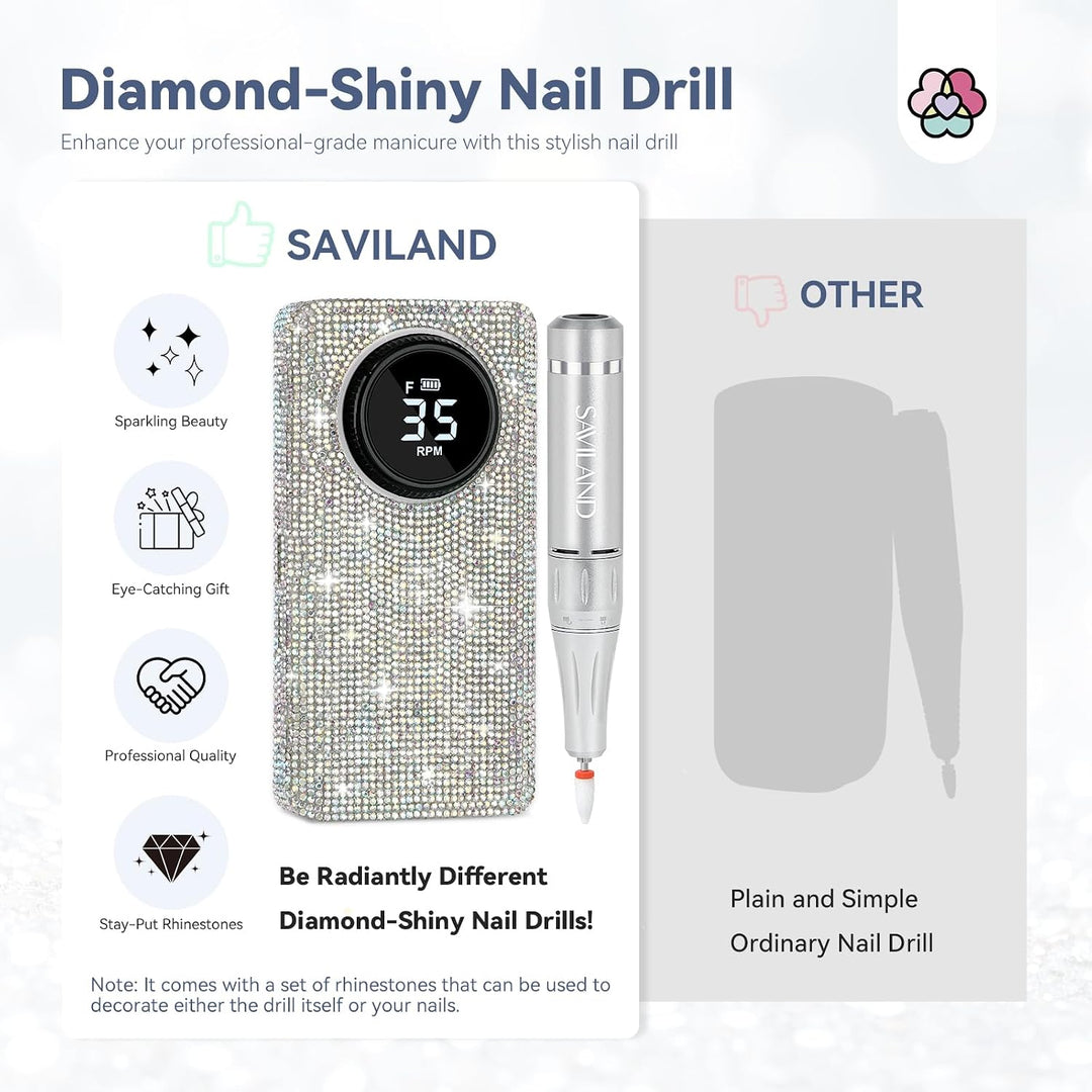SAVILAND - Kit profesional de taladro de uñas: taladro de uñas eléc...