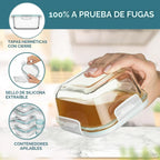 Razab Juego de 35 recipientes de vidrio para almacenamiento de alimentos con tapas, cajas Bento herméticas para preparación de comidas, sin BPA, 100% a prueba de fugas (15 tapas, 15 vasos y 5