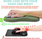 Alfombrilla ergonómica para mouse con soporte de muñeca con espuma viscoelástica y protuberancia de masaje, almohadilla para aliviar el dolor del túnel carpiano, reposamuñecas para mouse (12 x