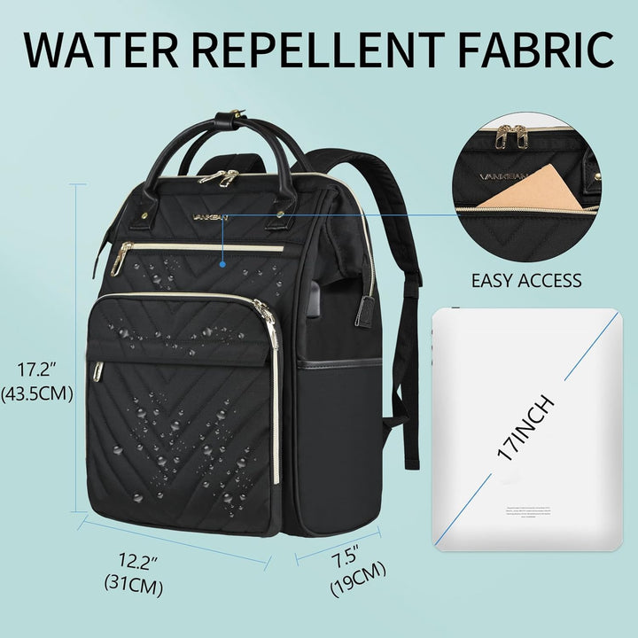 VANKEAN Mochila para laptop de 17 pulgadas para mujeres y hombres,...