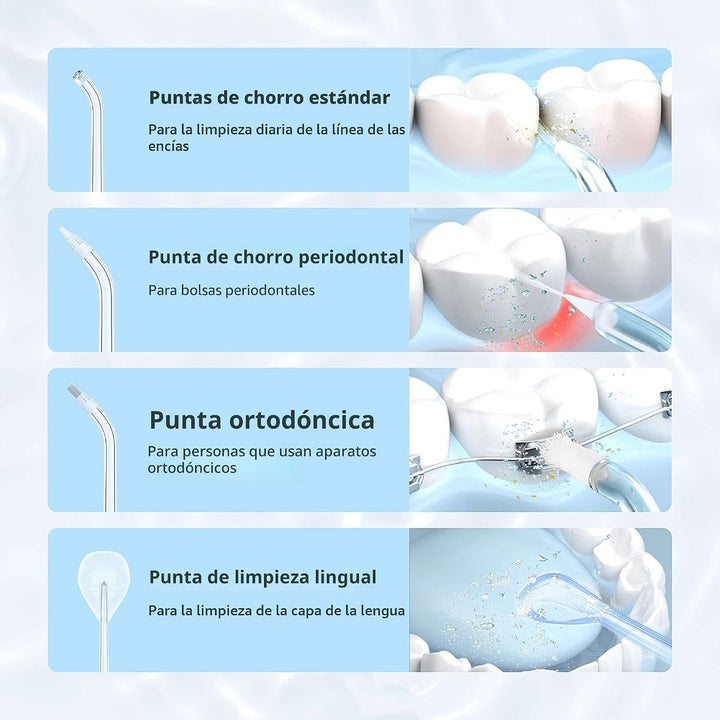 Irrigador Bucal [ Mini Inalámbrico Portátil ] Limpiador Oral de Agu...