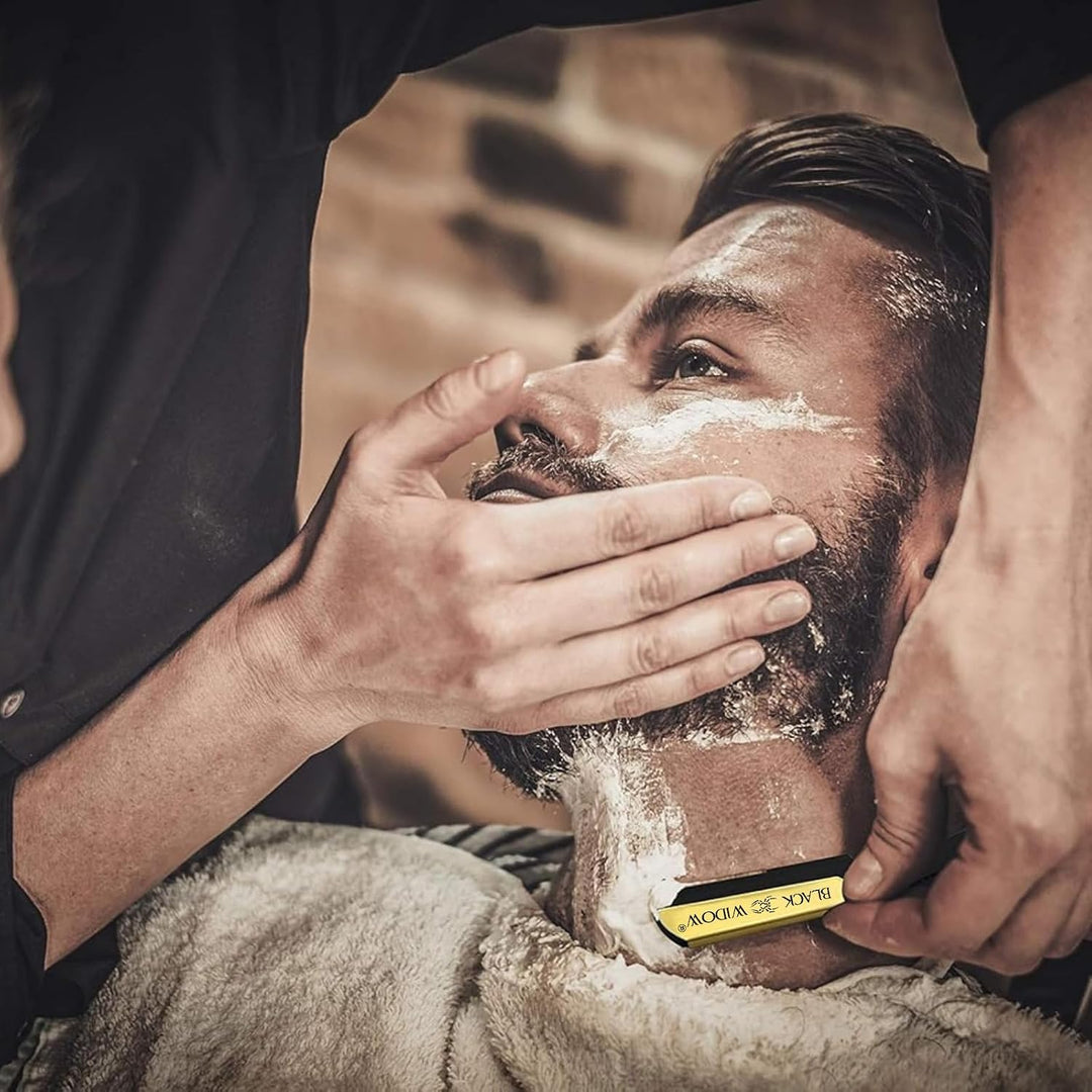 Navaja de barbero de hoja recta, navaja profesional de barbero de h...