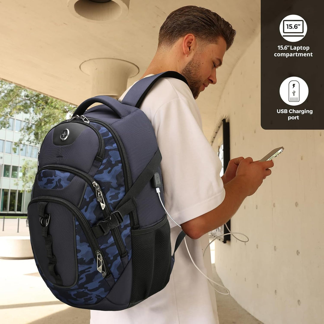 swissdigital Mochila para portátil de viaje de negocios, para hombr...