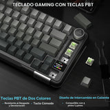 SOLAKAKA Teclado mecánico A75pro-ALL 75% con pantalla (gris degrada...