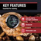 CDN Termómetro de carne a prueba de horno - Dial brillante | ProAccurate® | Dial de fácil lectura de 2 pulgadas | Impermeable, Recalibrable | Para asar en horno, aves, carne de res, barbacoa | IRM200