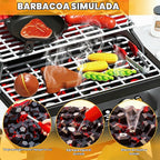 Juego de parrilla para niños, parrilla de juguete para barbacoa con luz de sonido de humo y rueda, juguetes de cocina movibles para niños pequeños de 3 a 5 años, 2 capas de barbacoa, comida, Navidad, regalos de cumpleaños para nietos