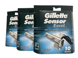 Gillette Sensor Excel - 10 unidades (paquete de 3)
