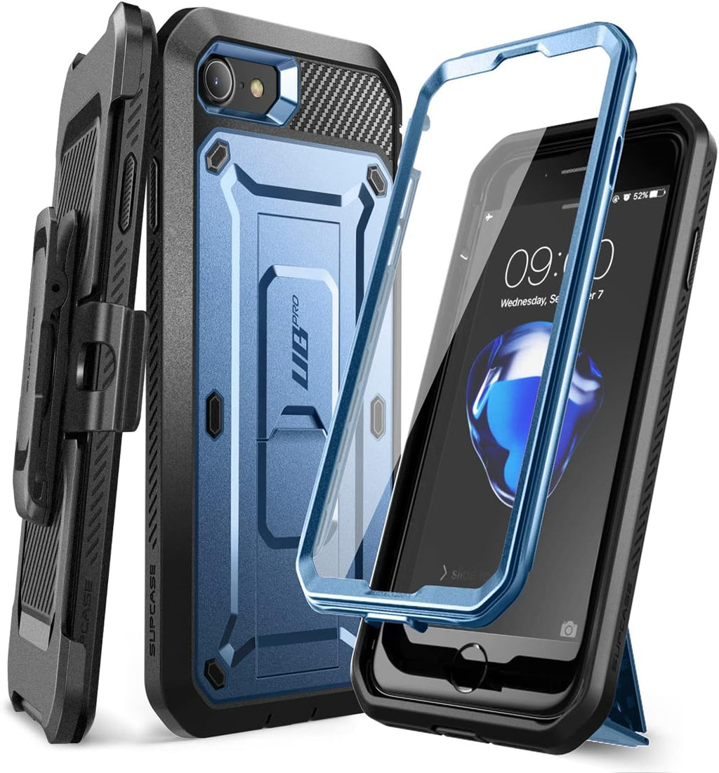 SUPCASE Funda para iPhone SE de 3ª generación / iPhone SE de 2ª generación / iPhone 7/ iPhone 8 (Unicorn Beetle Pro), con protector de pantalla y soporte y clip, funda resistente para teléfono para