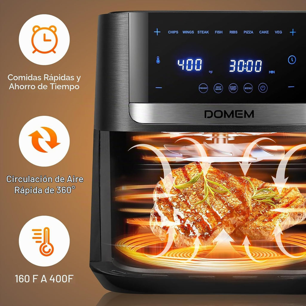 Freidora de aire horno de 4.2 cuartos de galón, multicocina 8 en 1 con cesta antiadherente, freidora de aire con función preestablecida, cocina para comidas saludables y bajas en aceite, operación conveniente