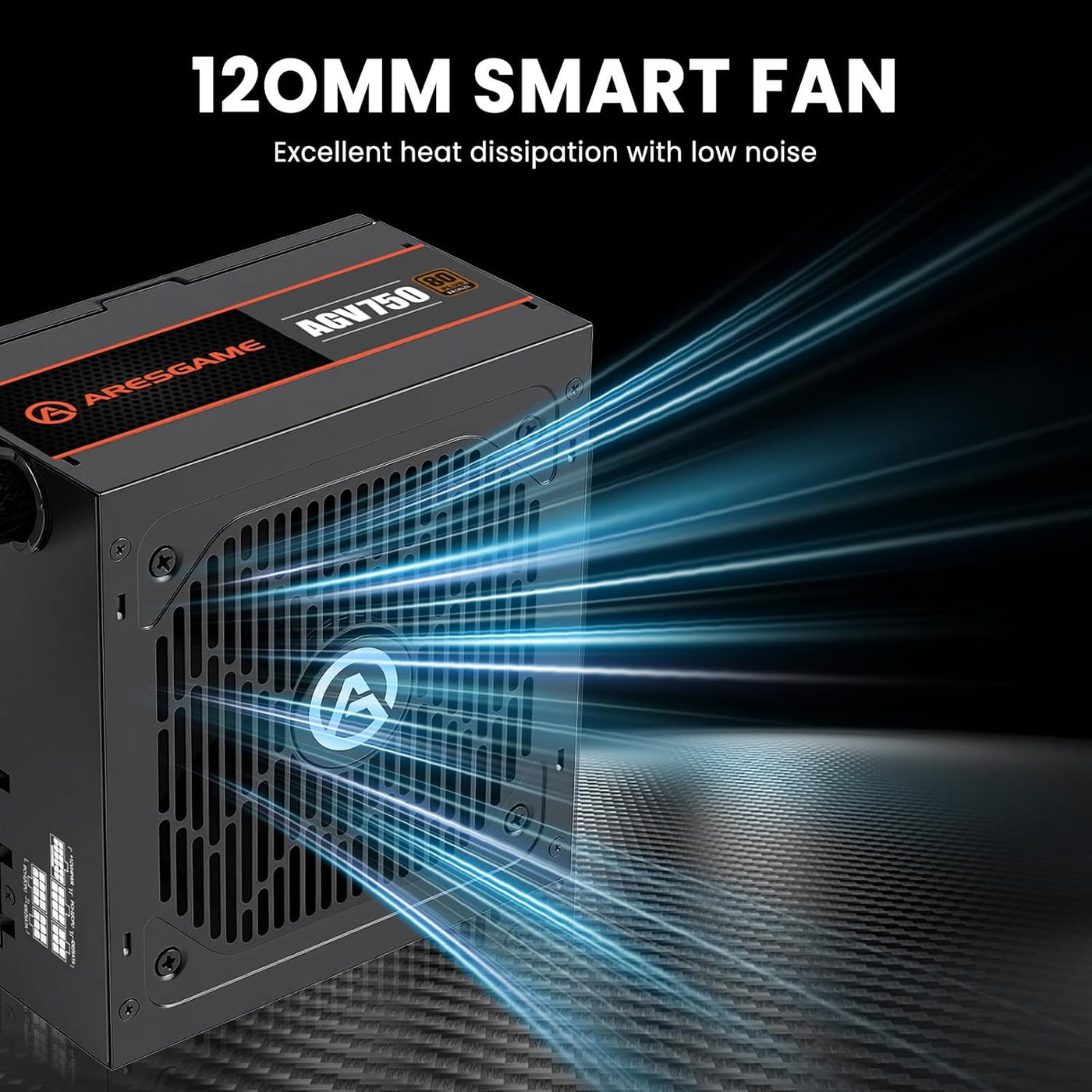 ARESGAME Fuente de alimentación AGV750 750W, certificado 80 Plus Br...