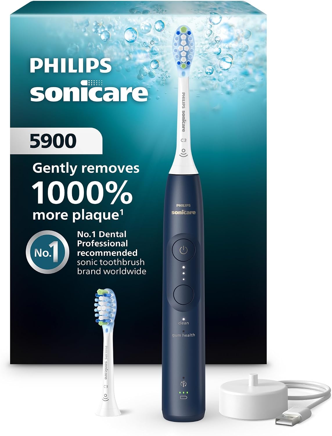 Philips Sonicare 5900 - Cepillo de dientes eléctrico recargable, 2...