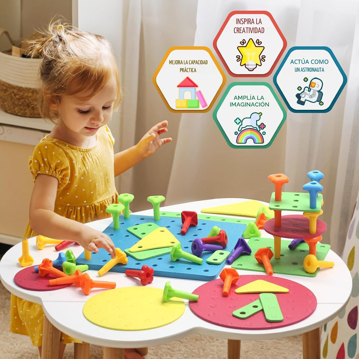Juego de 73 piezas de juguetes apilables de construcción para niños de 3 a 6 años de edad, juguete educativo STEM para el desarrollo cerebral, juguetes sensoriales Montessori, mejora de varios juegos de cuerdas de plástico de espuma