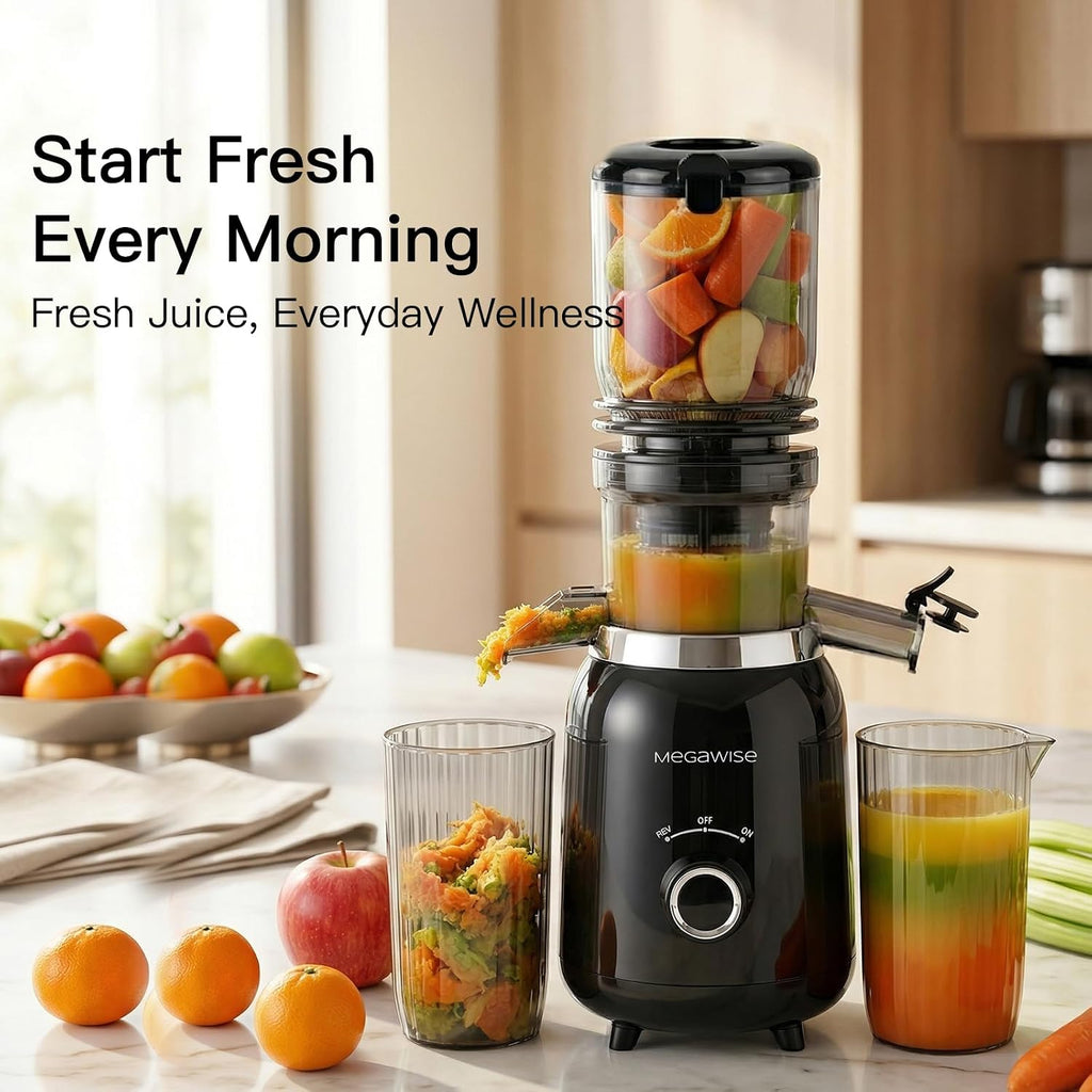 MEGAWISE Juicer frío de la prensa, 800W lento que mastican el Juicer para