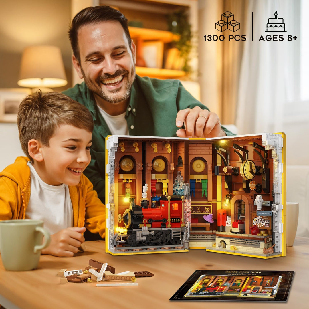HOGOKIDS Magic Train Station - Juego de construcción de