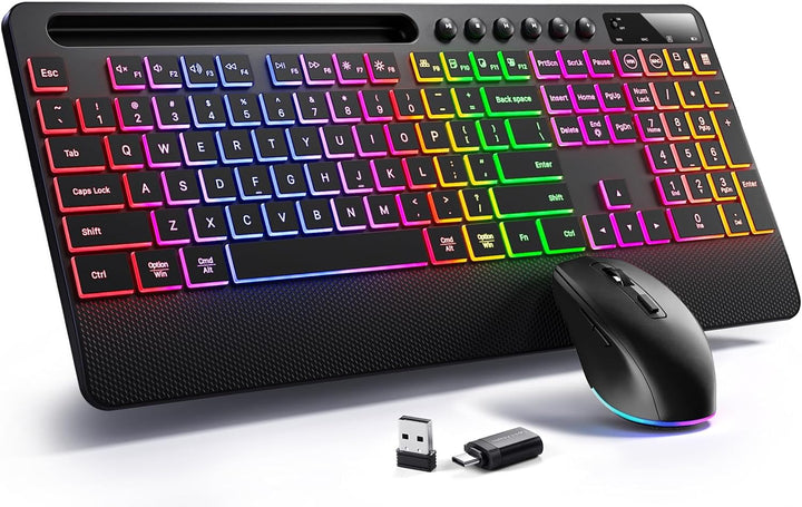 Hamile Combo de Teclado y Ratón Inalámbrico: Efectos de Retroilumin...
