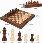 Juego de ajedrez y damas de viaje magnético 2 en 1 de madera