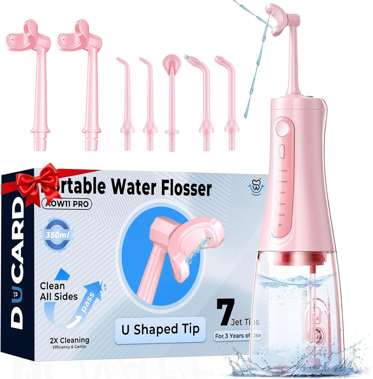 DUCARD Irrigador dental inalámbrico para dientes, boquilla en forma...