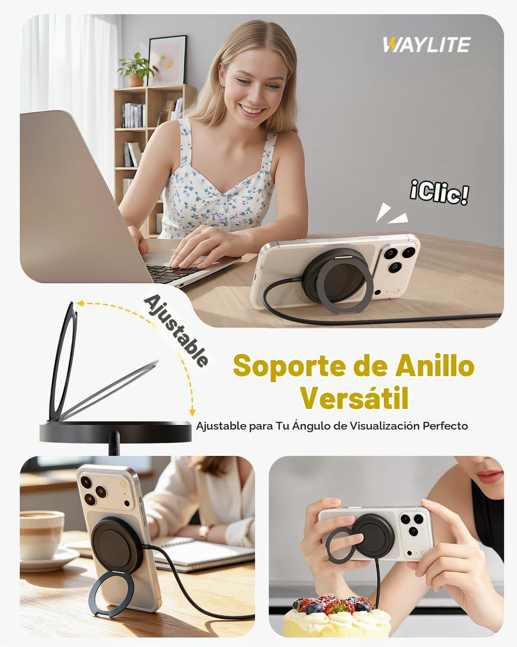 Paquete de 2 cargadores magnéticos inalámbricos para iPhone, cargador rápido para teléfono con soporte, almohadilla de carga rápida de teléfono de 6 pies y 25 W, carga magnética inalámbrica para