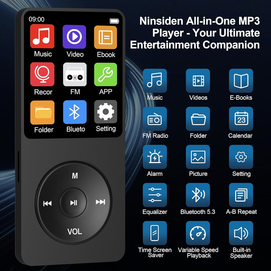 Ninsiden - Reproductor MP3 de 128 GB con Bluetooth 5.3, reproducció...