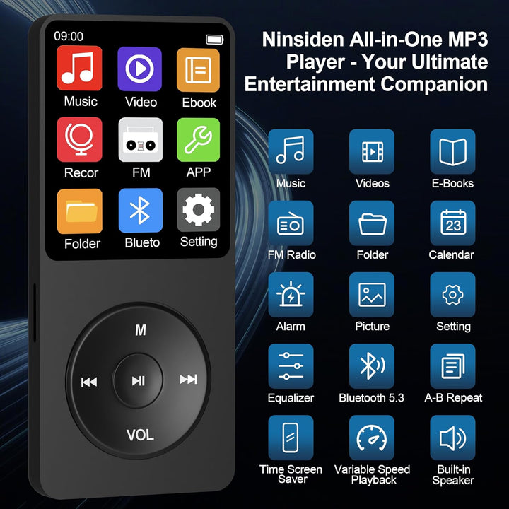 Ninsiden - Reproductor MP3 de 128 GB con Bluetooth 5.3, reproducció...