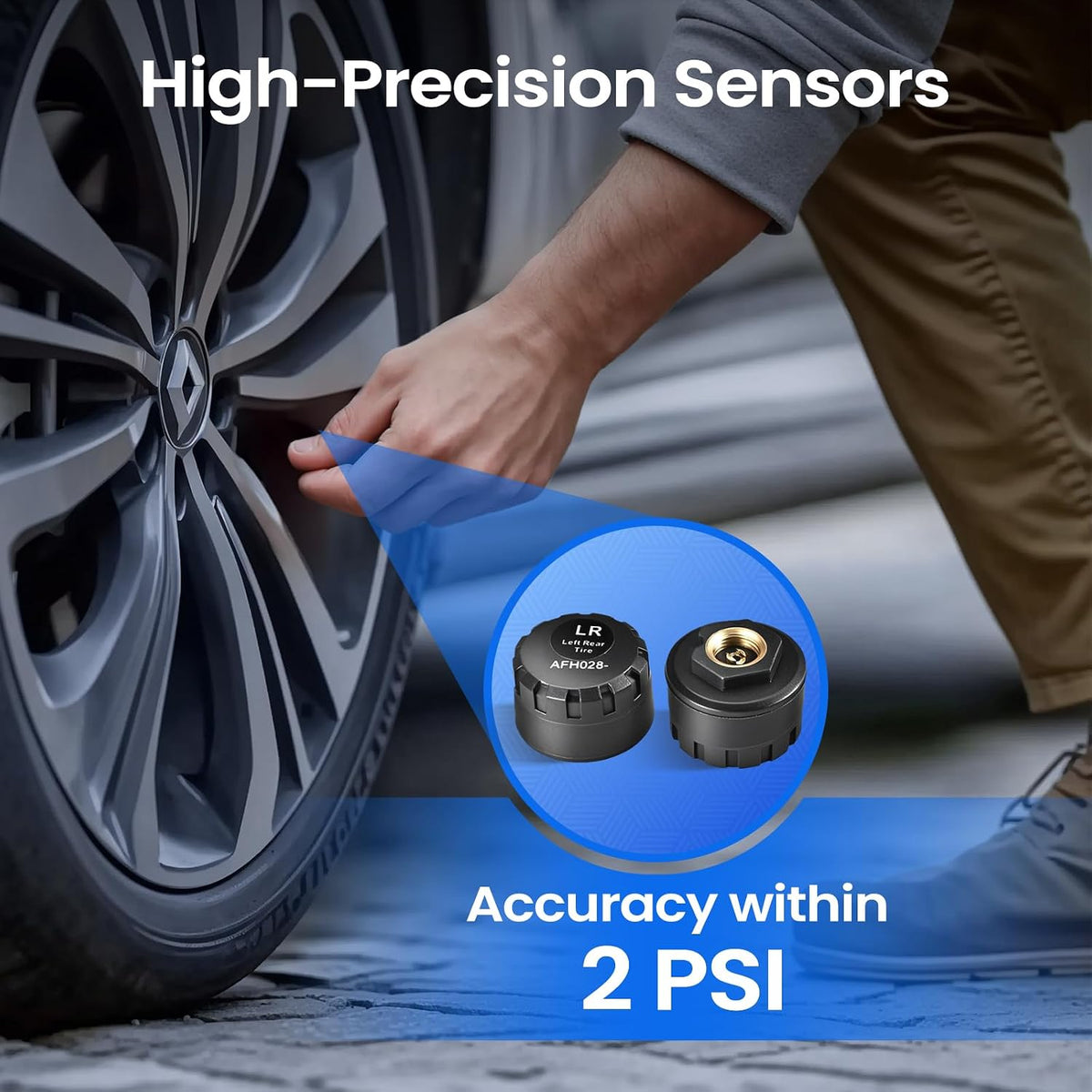 Tymate TM8 RV Sistema de monitoreo de presión de neumáticos, TPMS Set de 4