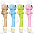 Paquete de 4 varitas automáticas de burbujas para niños, máquina de burbujas de dinosaurio con batería recargable, juguetes para interiores y exteriores, para niños y niñas de 3 a 8 años