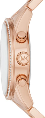 Michael Kors Bryant - Reloj cronógrafo para mujer de acero inoxidable y cristal pavé