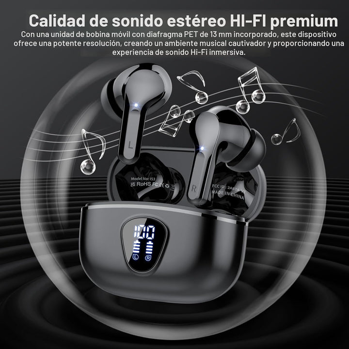 Auriculares inalámbricos, Bluetooth 5.4, estéreo de alta fidelidad,...