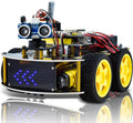 KEYESTUDIO Robot de coche inteligente, kit de iniciación programable 4WD para Arduino para Uno R3, proyecto de programación electrónica/STEM educativo/kit de codificación científica para adolescentes