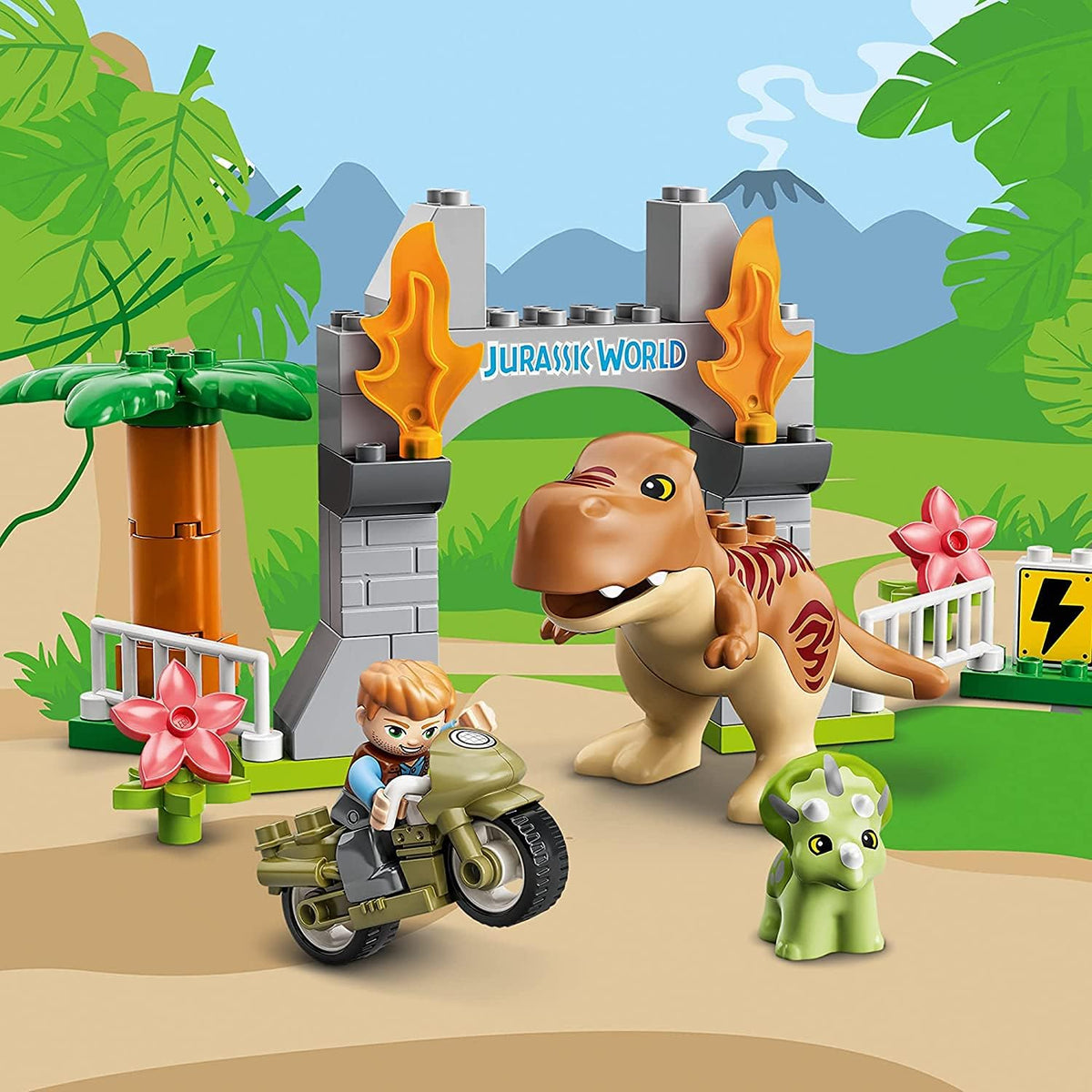 LEGO DUPLO Jurassic World Escape de dinosaurios T. rex y Triceratops 10939 - Juguete de construcción para regalo para jóvenes fanáticos de los dinosaurios; nuevo 2021 (36 piezas)