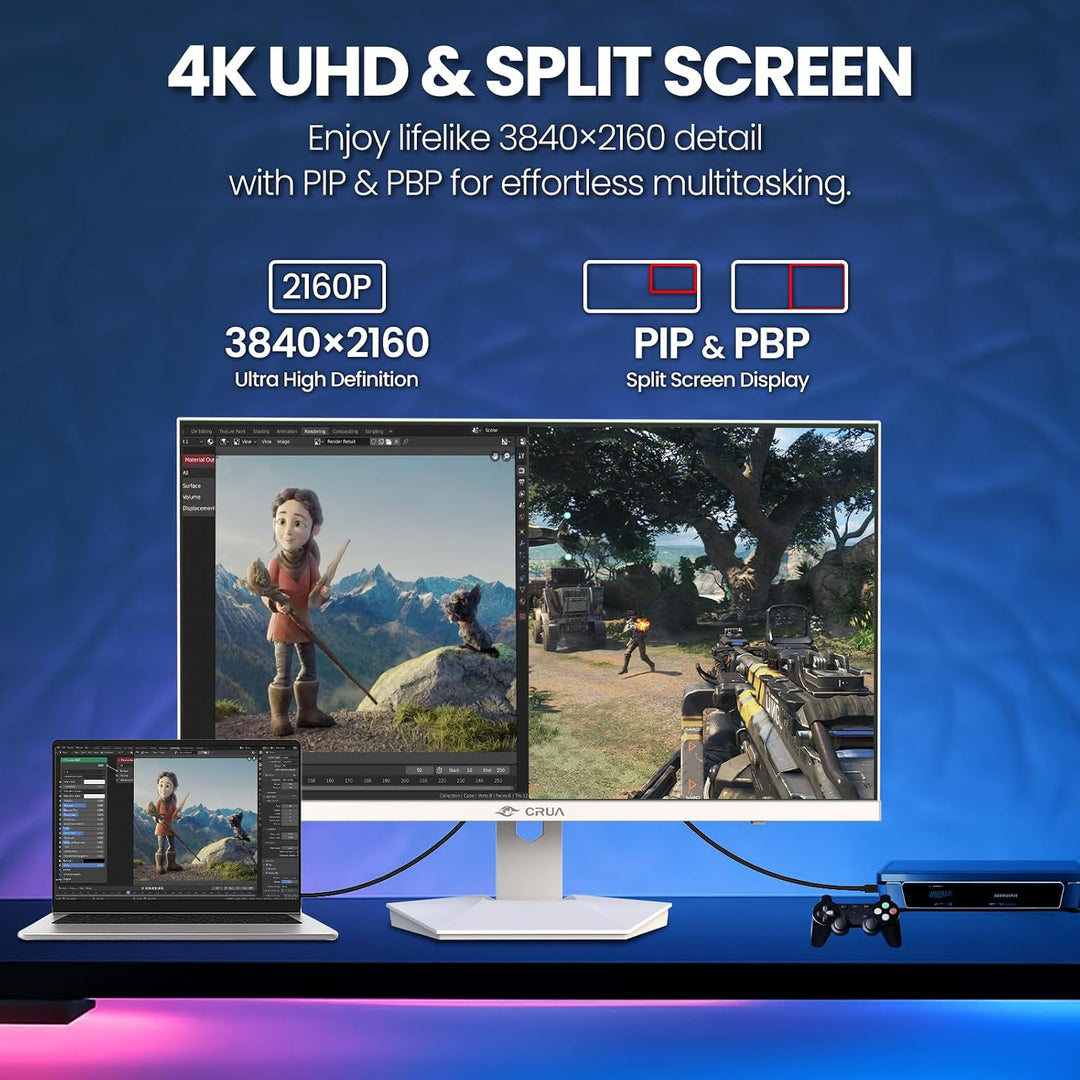 CRUA - Monitor para juegos de modo dual de 27 pulgadas, 4K 160 Hz \...