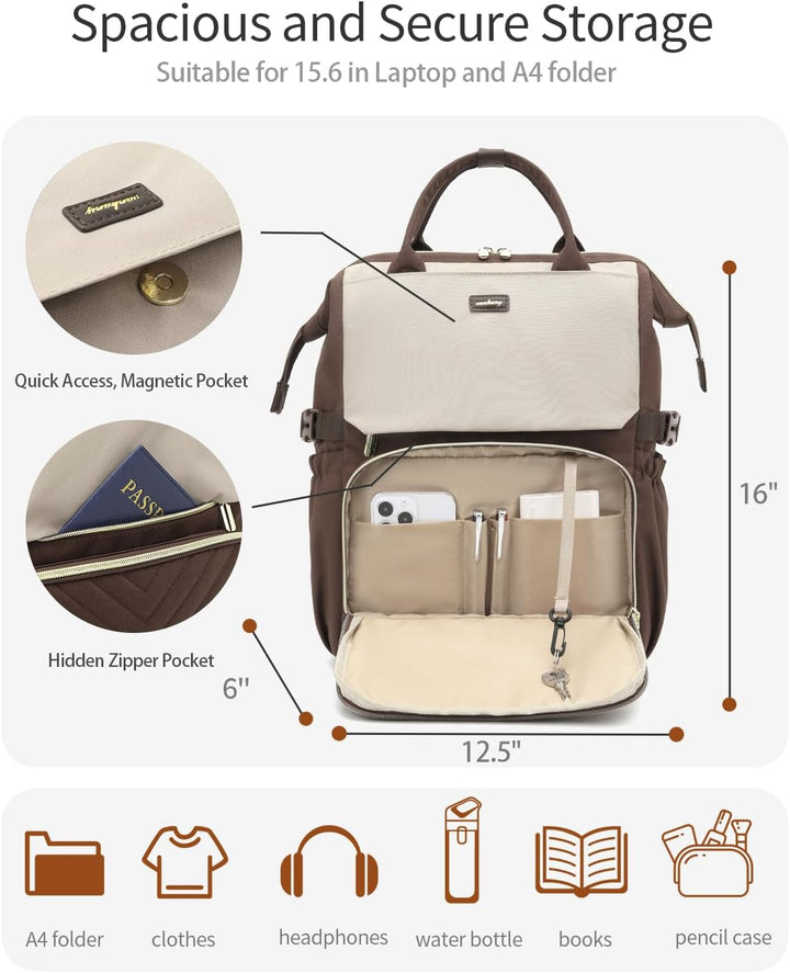 VANKANY Bolsa de libros para mujer, mochila para laptop, bolsas de...