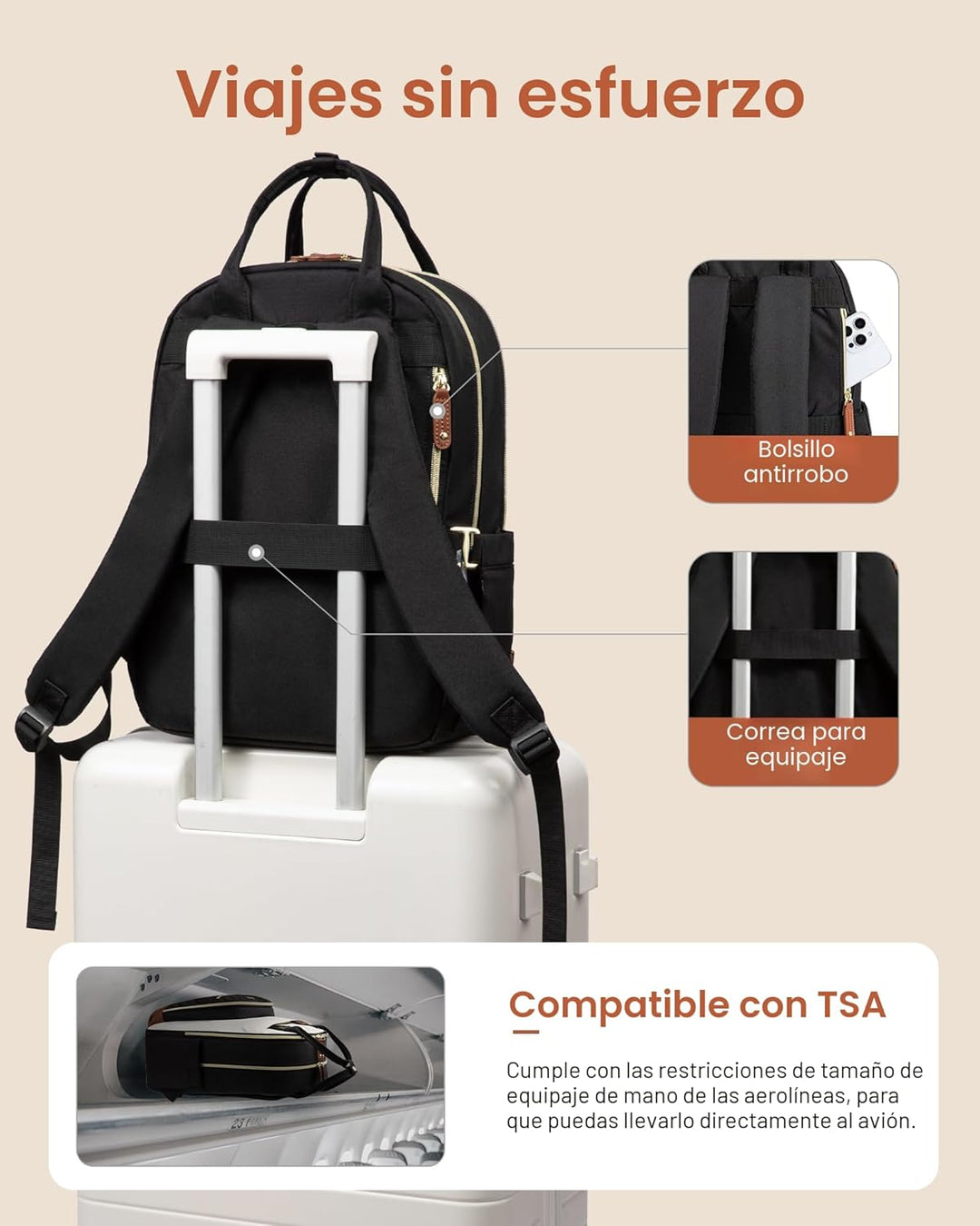 LOVEVOOK - Mochila para laptop para mujer, mochilas de viaje de tra...