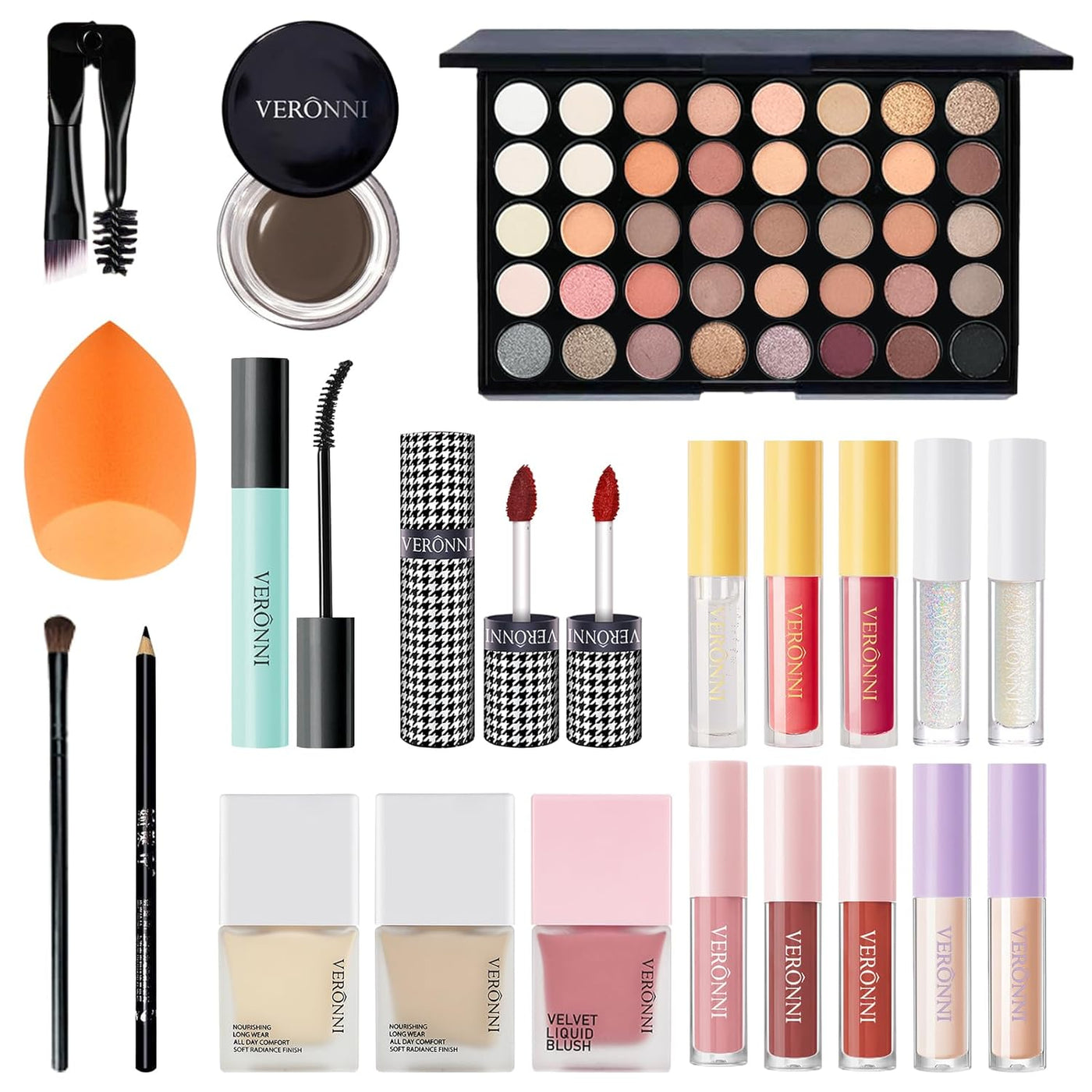 VERONNI Juego de maquillaje todo en uno para mujer, kit completo de...