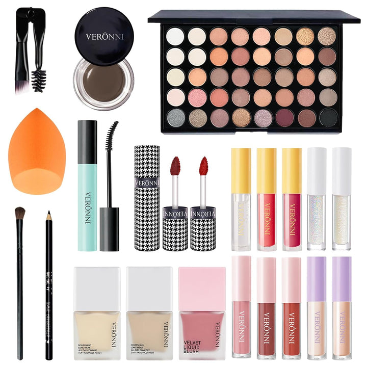 VERONNI Juego de maquillaje todo en uno para mujer, kit completo de...