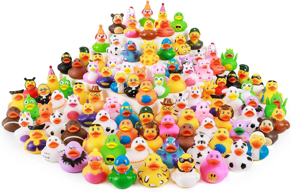 XY-WQ Paquete de 150 patos de goma para patitos Jeeps, surtido de juguetes