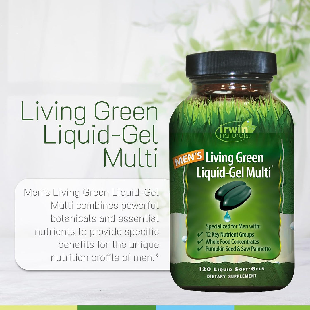 Irwin Naturals Living Green - Multivitamínico diario para hombre, 9...