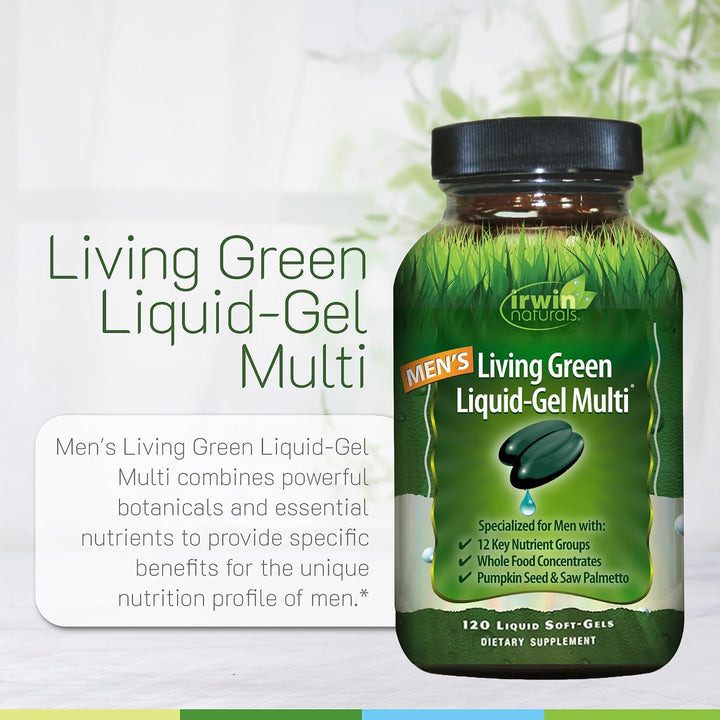 Irwin Naturals Living Green - Multivitamínico diario para hombre, 9...