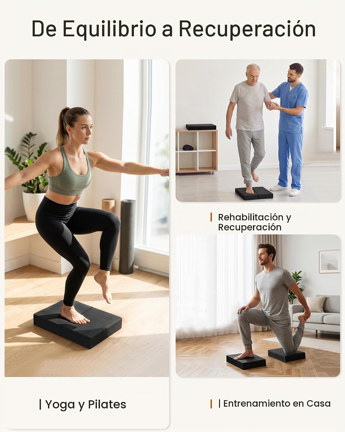StrongTek 2-en-1 Almohadilla de Equilibrio de Espuma y Rodillera, tallas de 15,8 o 19 pulg.