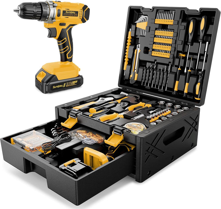 Sundpey Kit de herramientas de 267 piezas con taladro - Juego de he...