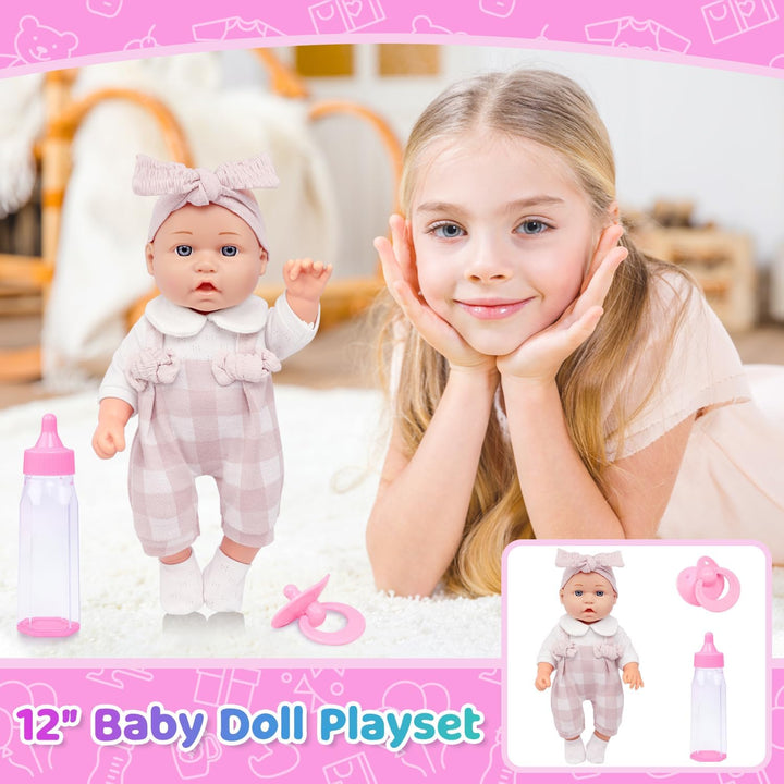 Ecore Fun Muñeca Bebé de 12" y Conjunto de Accesorios de Ropa -...