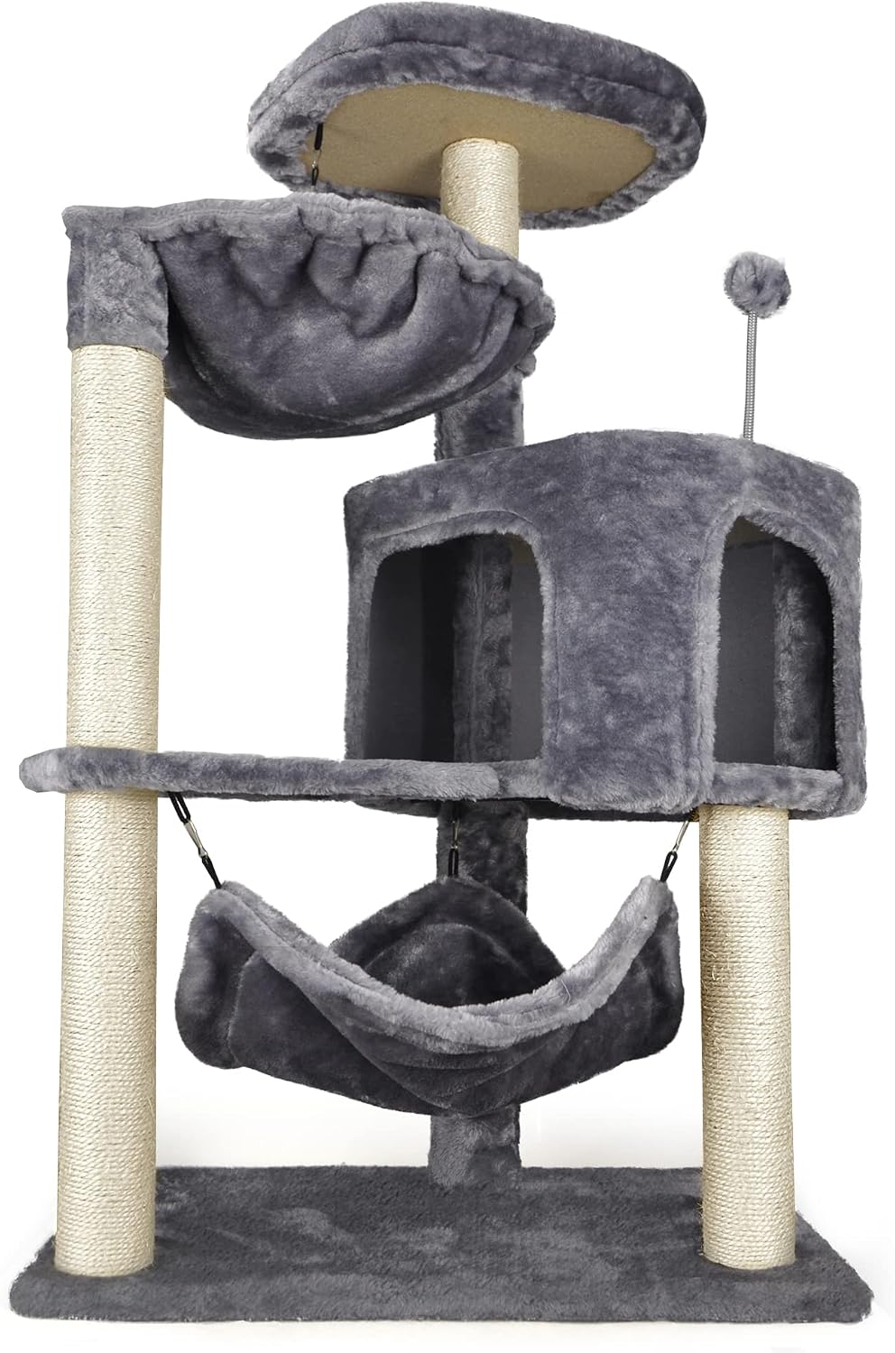 YUNIQUE - Árbol para gatos con condominio y hamaca grande, gris