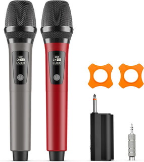 HWWR - Micrófonos inalámbricos, micrófonos profesionales duales par...