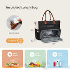 LOVEVOOK Bolsa de almuerzo para mujer, bolsa de trabajo 3 en 1 con compartimento de almuerzo aislado y portavasos grande de 40 onzas y múltiples bolsillos, bolsa para laptop de 15.6 pulgadas para