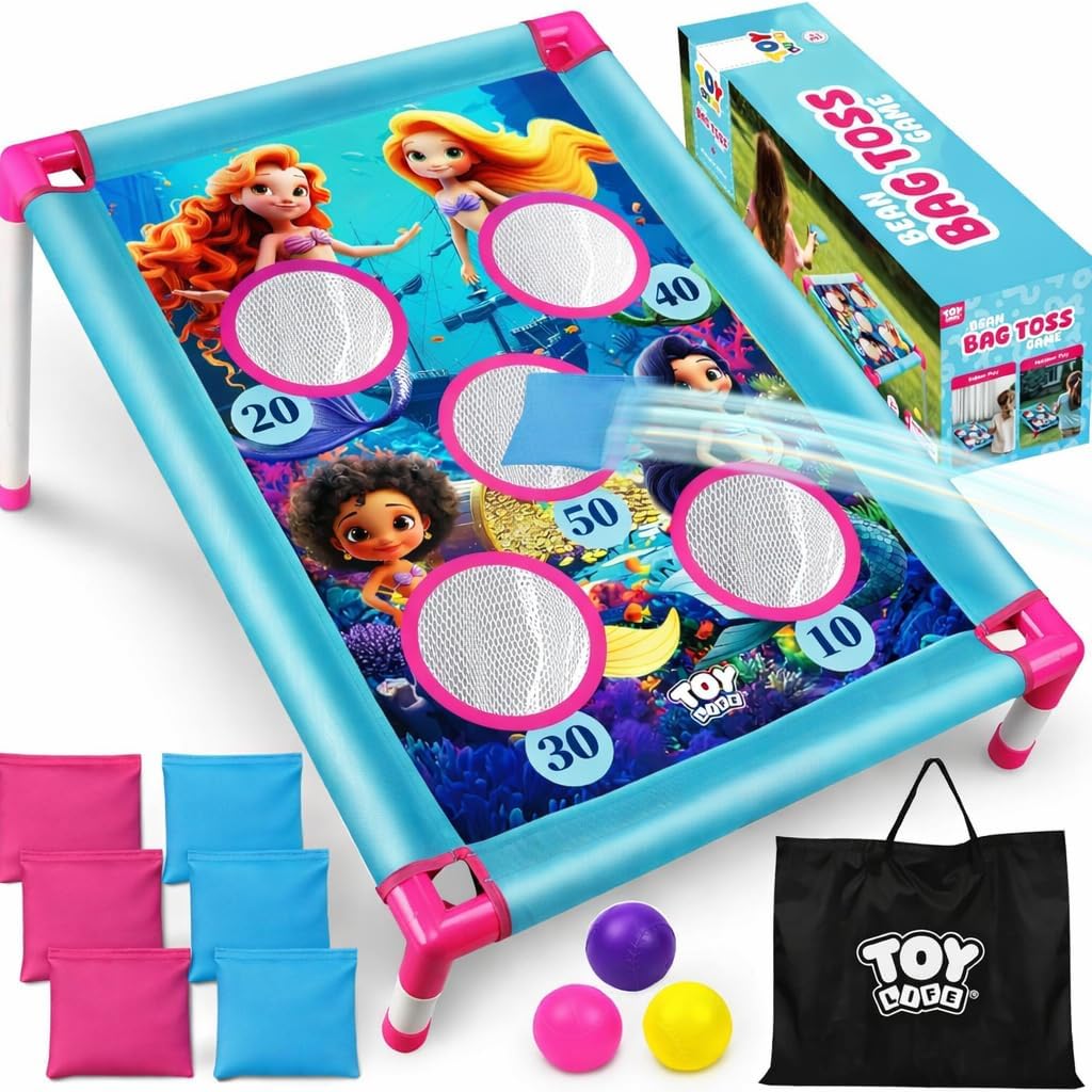 TOY Life Bean Bag Toss Game, Carnival Party Games, Cornhole Set para Kids Outdoor Games, Outside Toys para Kids Ages 4-8, Yard Outdoor Toys para Toddlers 3-5, Gifts para 3 4 5 6 7 Year Old Girls & Boys