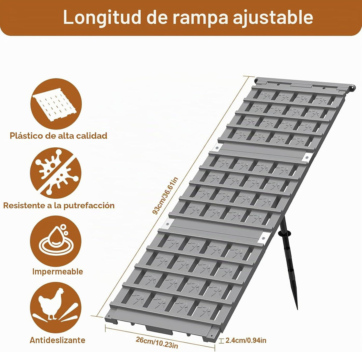 NIUXX Rampa para gallinero: escalera impermeable y antideslizante ajustable